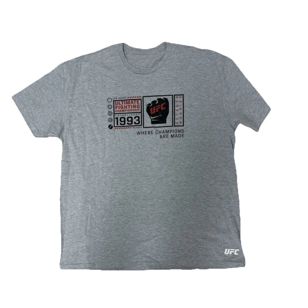 NWT UFC T-Shirt Adult XL Gray Graphic Tee Cotton Official Licensed Item Fights